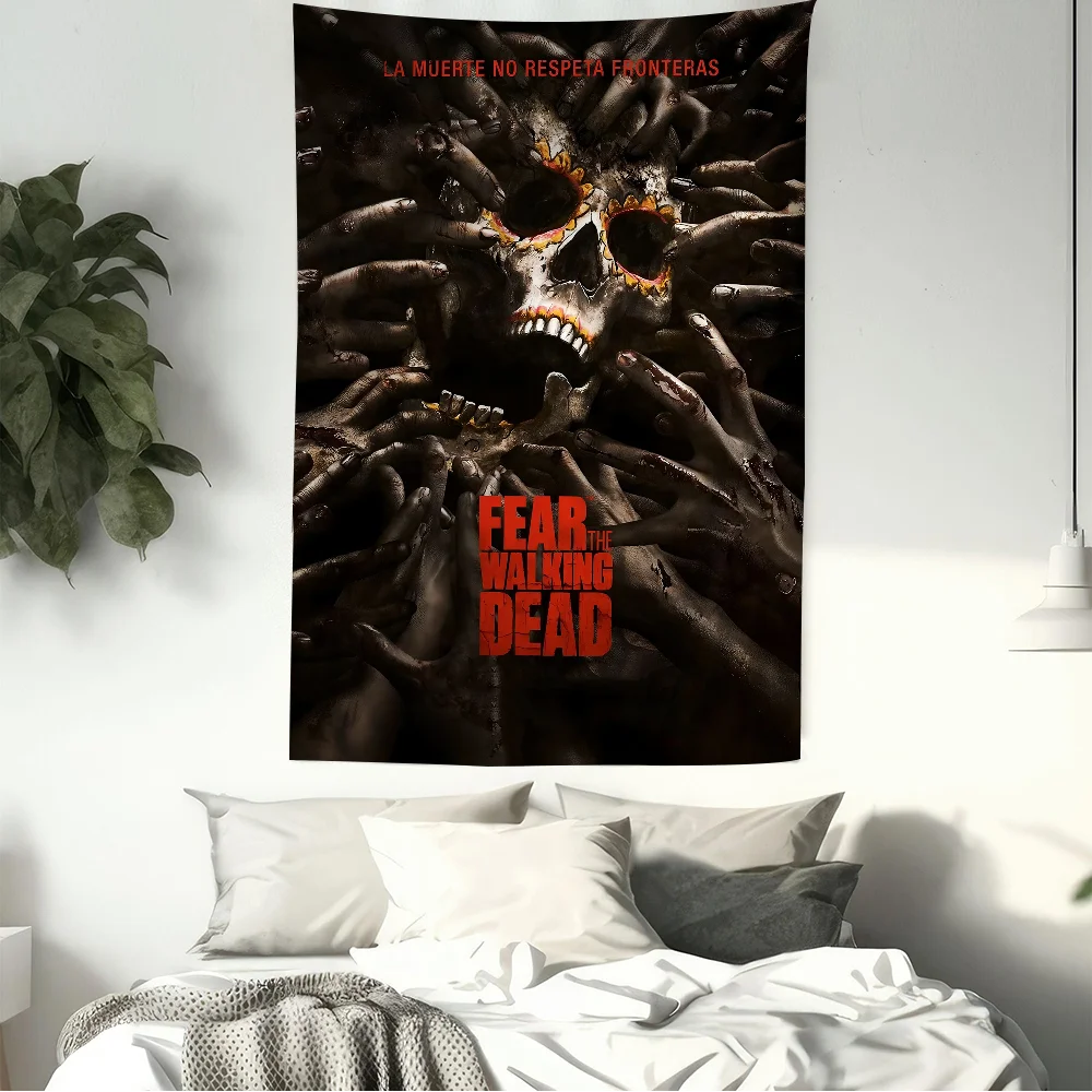 Film Fear The Walking Dead Anime Tapestry Indian Buddha Wall Decoration Witchcraft Bohemian Hippie Wall Hanging Sheets