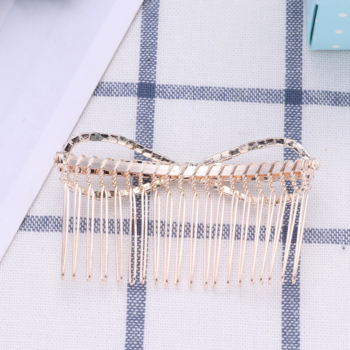 

1PC Hair Comb Hollow Bowknot Rhinestone Inlay Headdress Alloy Insert Comb Bridal Hair Accessories Hair Decoration