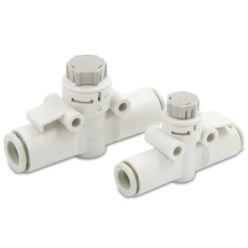 SMC Type Pneumatic pipeline speed control valve AS1002F/2002F/2052F/3002F Graduated pipeline throttle valve Fitting AS1002FS