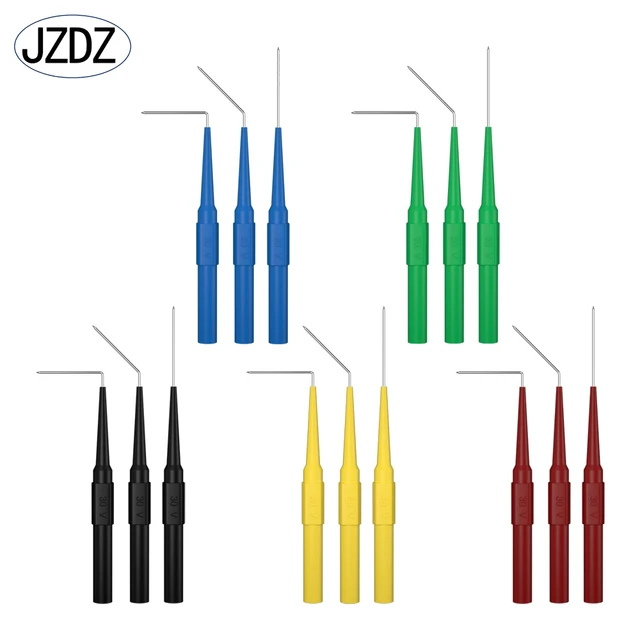 JZDZ 15 sztuk izolacja nieniszcząca sonda testowa do przekłuwania multimetr ze stali nierdzewnej sonda do przebicia z tyłu 3 kąty J.30009