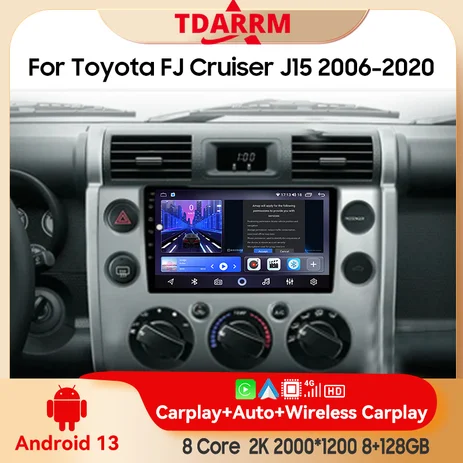 2 din for Toyota FJ Cruiser J15 2006-2020 Android 13 Multimedia Player Car Radio Wireless Carplay Android Auto Original Car Menu