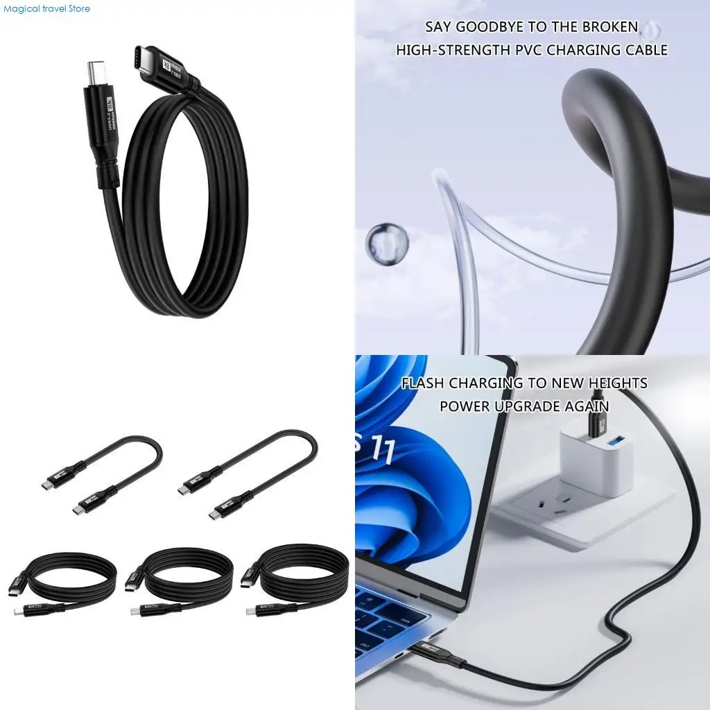N2UB Type C to Type C 100W Data Line Double End USB C Charging Cable 20Gbps Sync Cord 8K60Hz Video Transfer for Laptops