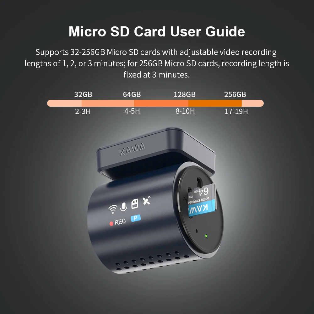 KAWA Dashcam MINI 7 Pro 4K Stealth-Display Sprachsteuerung Superkondensator Dashcam Loop-Aufnahme HDR Auto-DVR Parküberwachung – Detail 13