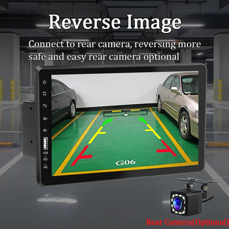 Hippcron 9 '' Carplay راديو السيارة 1 Din أندرويد السيارات مشغل وسائط متعددة شاشة تعمل باللمس بلوتوث USB MirrorLink Universal Autoradio