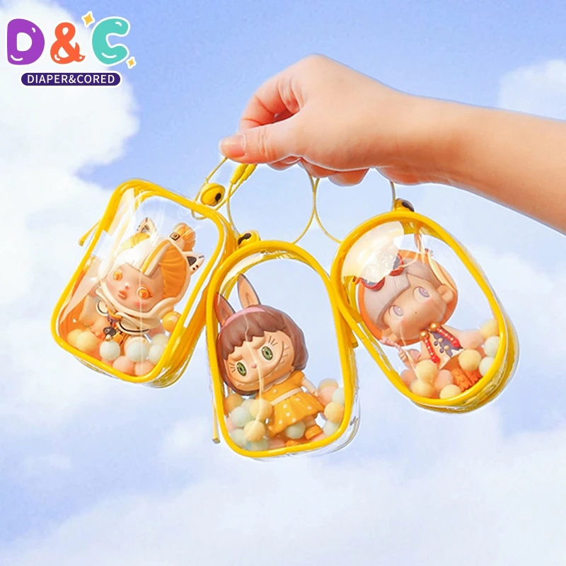 1Pcs Multicolor Clear Outdoor PVC Bag Toy Transparent Bag Decoration Blind Box Doll Display Box Mini Organizer Box Storage Bag