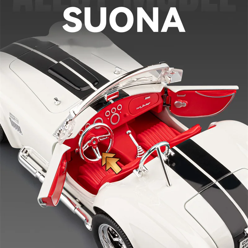 1:22 Shelby Cobra 427 S/C alliage Roadster modèle de voiture de sport en métal moulé sous pression classique rétro véhicule modèle de voiture son lumière enfant jouet cadeau