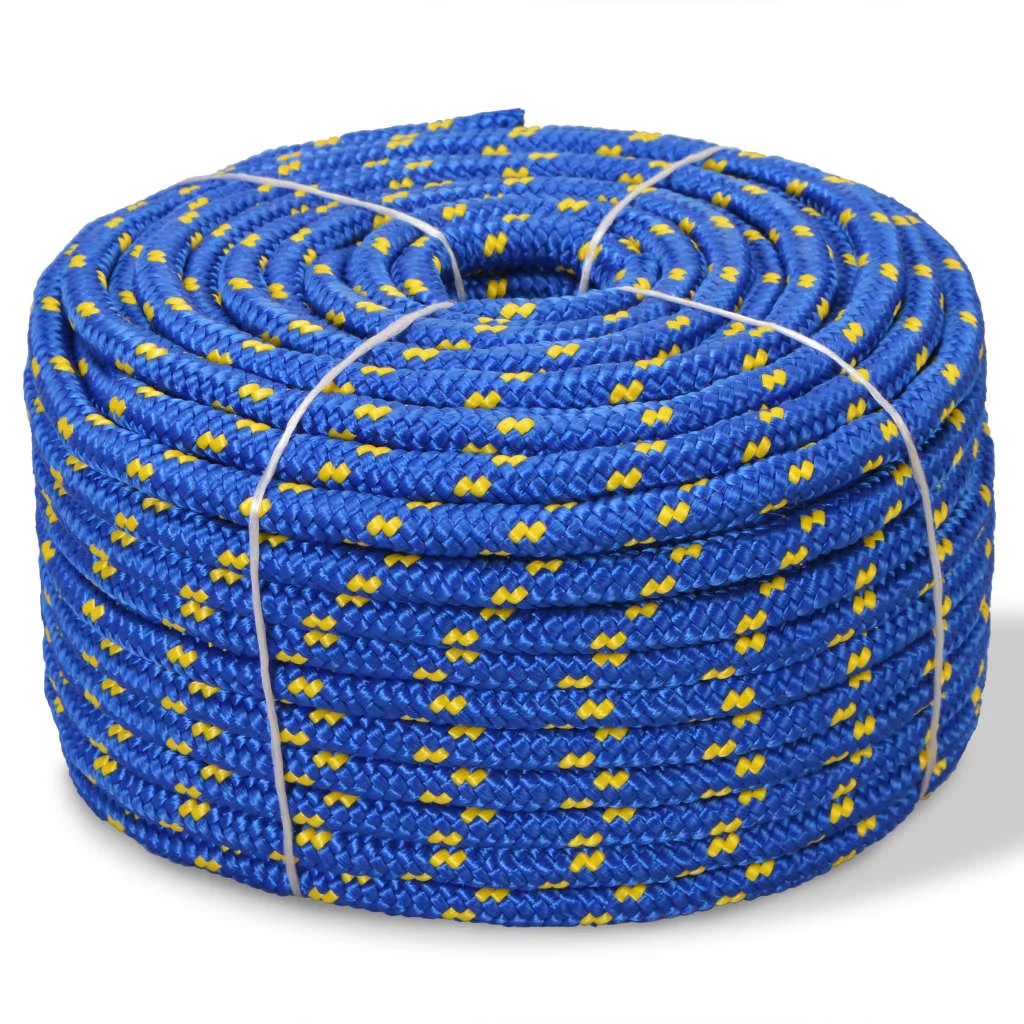 Corde de bateau en polypropylène de 10 mm, 250 m, bleue, pour décoration de fête, articles de décoration de la maison, attache, sangle de fixation solide