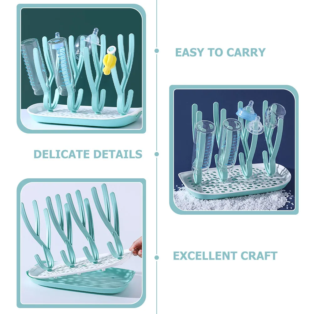 

Baby Bottle Drying Rack PP Material Compact Lightweight Detachable Design for Nursery Kitchen Organizer Portable Bottle Drain