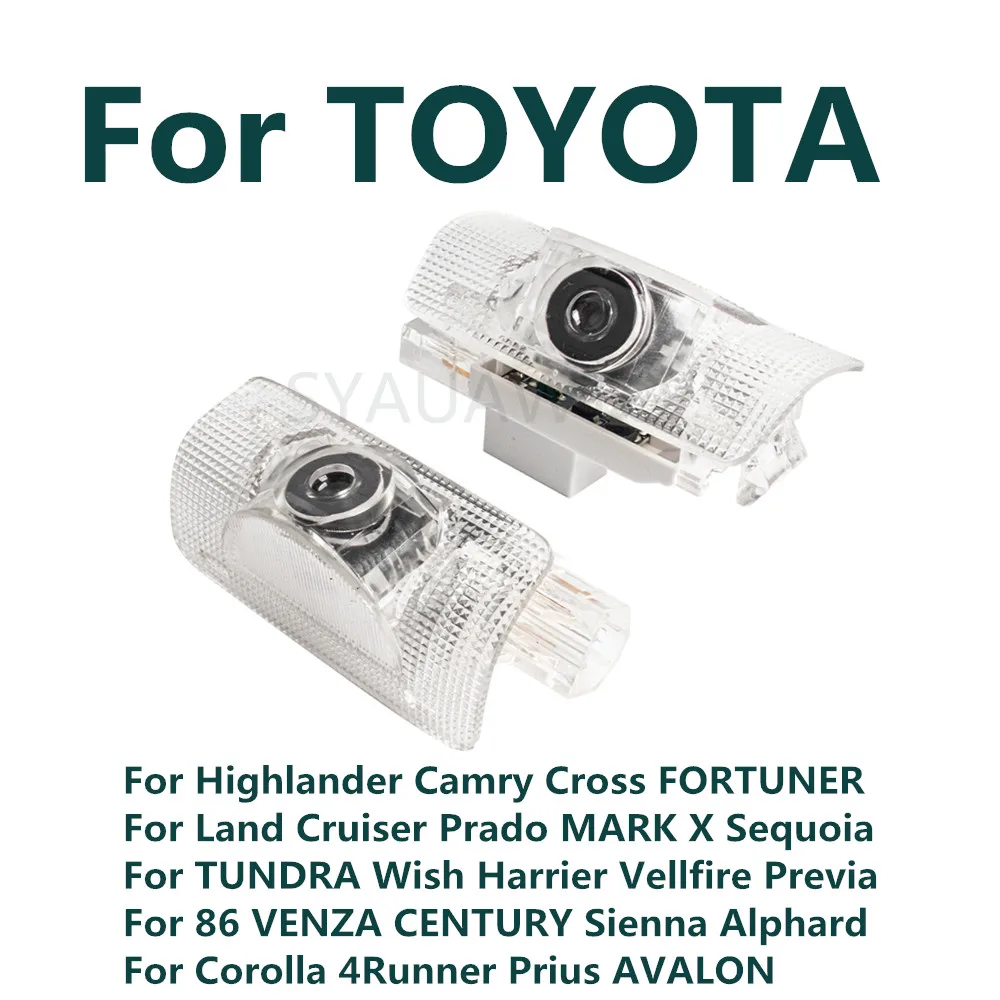 Projetor de logotipo de porta de carro LED Ghost Shadow Acessórios de luz de boas-vindas para TOYOTA Camry XV40 XV50 XV70 Corolla Prado150 Highlander