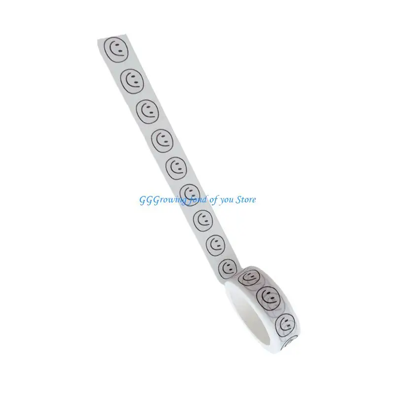 

H9EB Scrapbooking Tape Smiling Face Tape Decorative Masking Tape for Scrapbooking