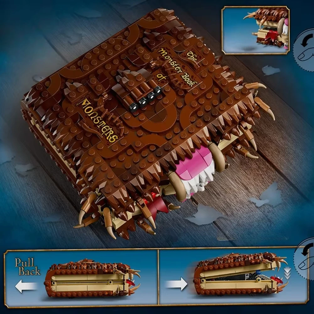 Compatible with 76449, MOC Creative Monster Building Block Kit, a biting book, 518pcs is a perfect Halloween and birthday gift