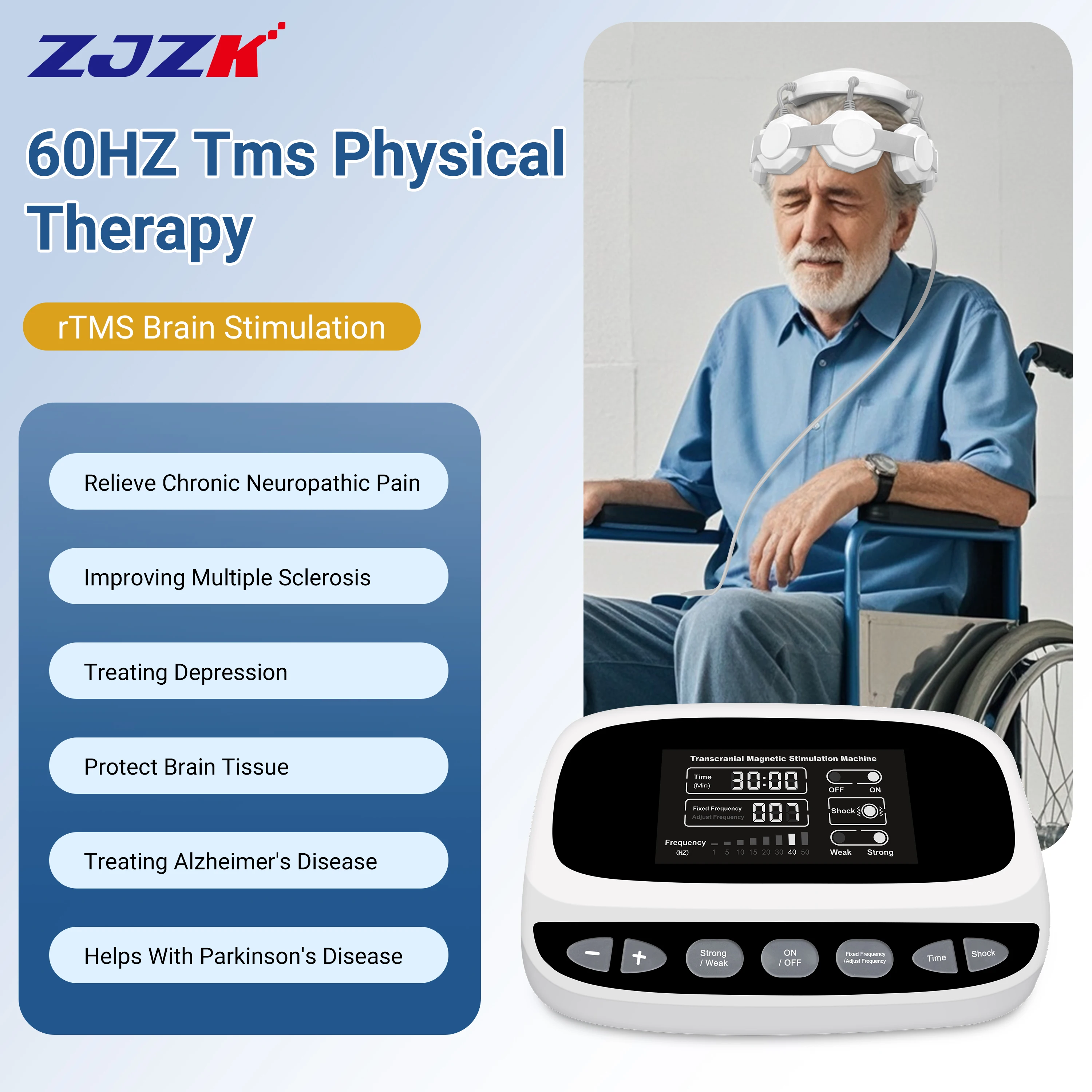 ZJZK Bipolar TMS Pulse For Parkinson'S Motor Disease Amyotrophic Lateral Sclerosis Chronic Neuropathic Pain Stroke Recovery