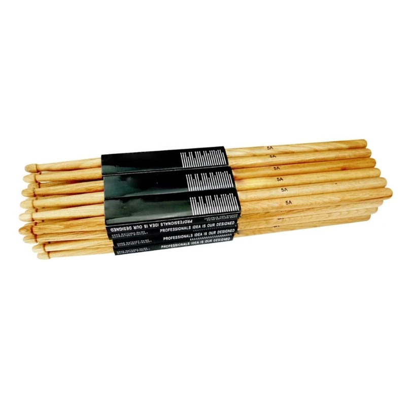 652D 1Pair Oaks Wood Tip Drum Professional 5A/7A Drumsticks AntiSlip Wood Tip Drumsticks for Adults Kids Beginners