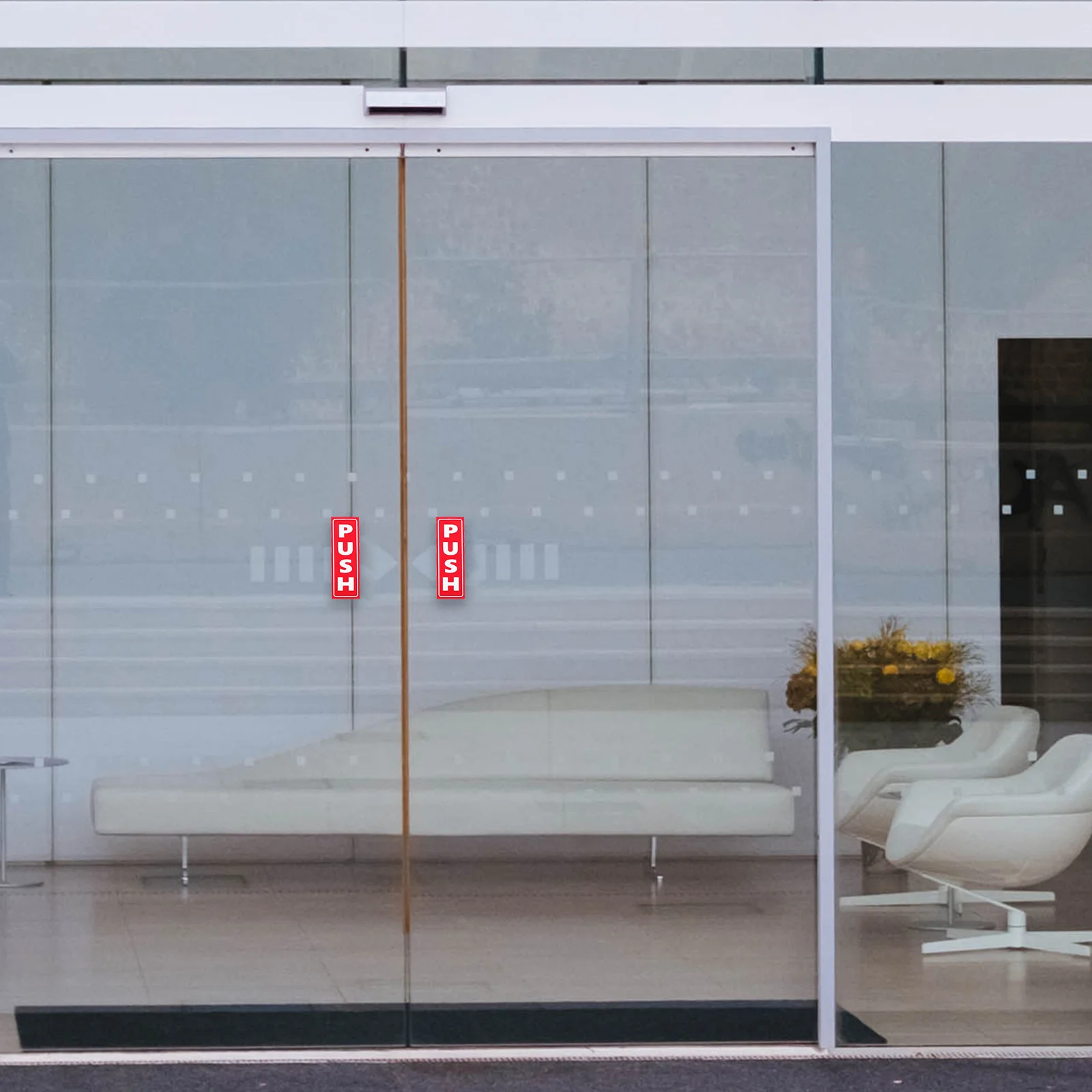 

8Pcs Sliding Door Glass Stickers Clear Push Pull Signs for Cafe Shop Storefront Durable PVC Business Entrance Decals