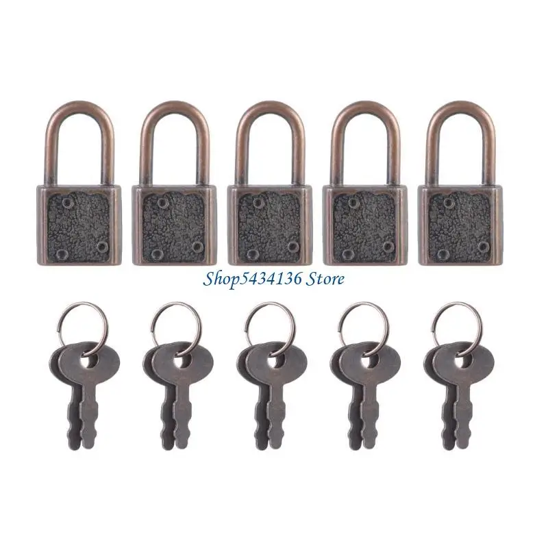 

H7ED 5Pcs Small Luggage Box Lock With Zincs Alloy Padlock Portable Suitcases Locker Securing Lock Suitcases Locker Hardware