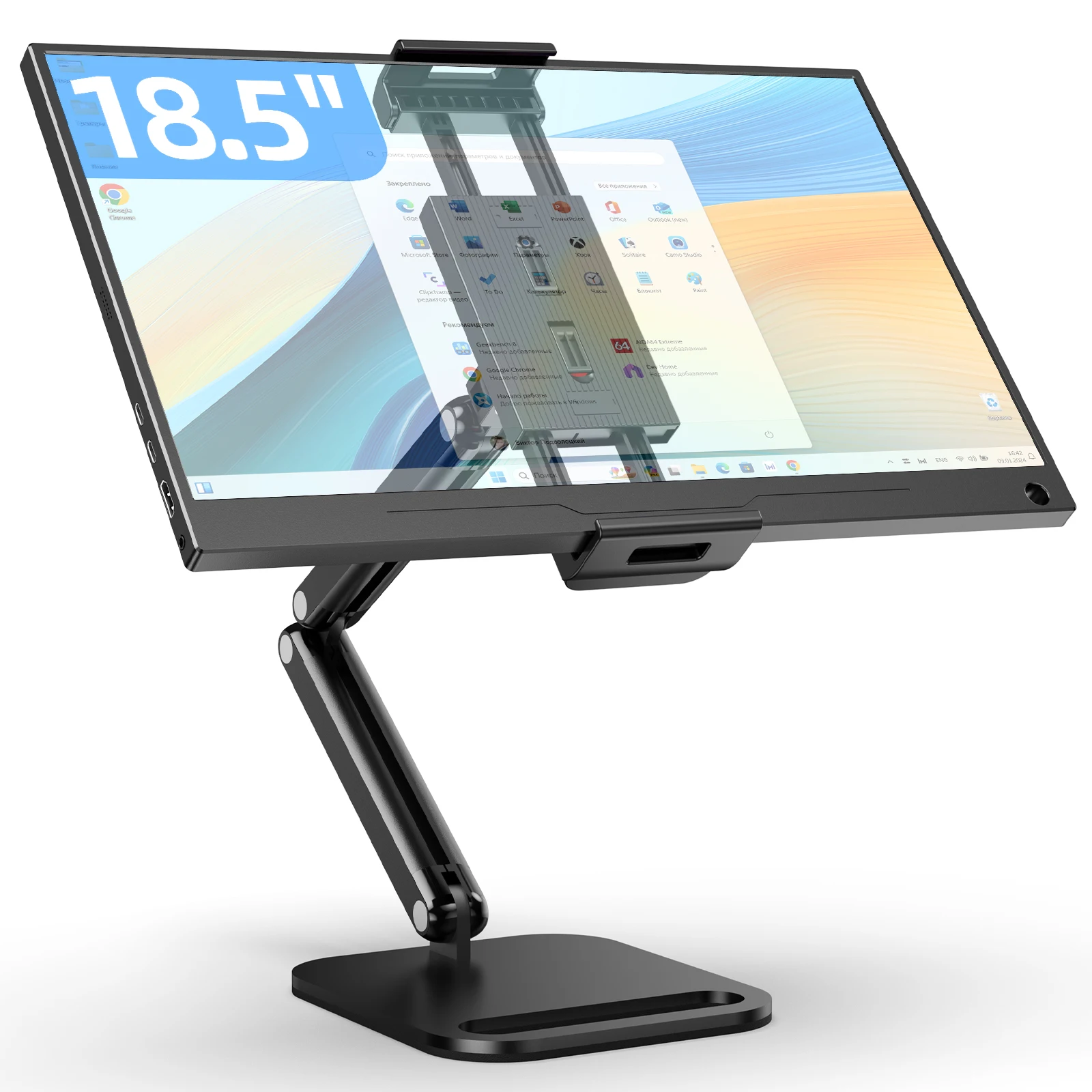 UPERFECT Portable Monitor Stand for 4.7"-18.5" 360 Adjustable Swivel Bracket Holder Compatible with Tablet Desktop Clamp Standp