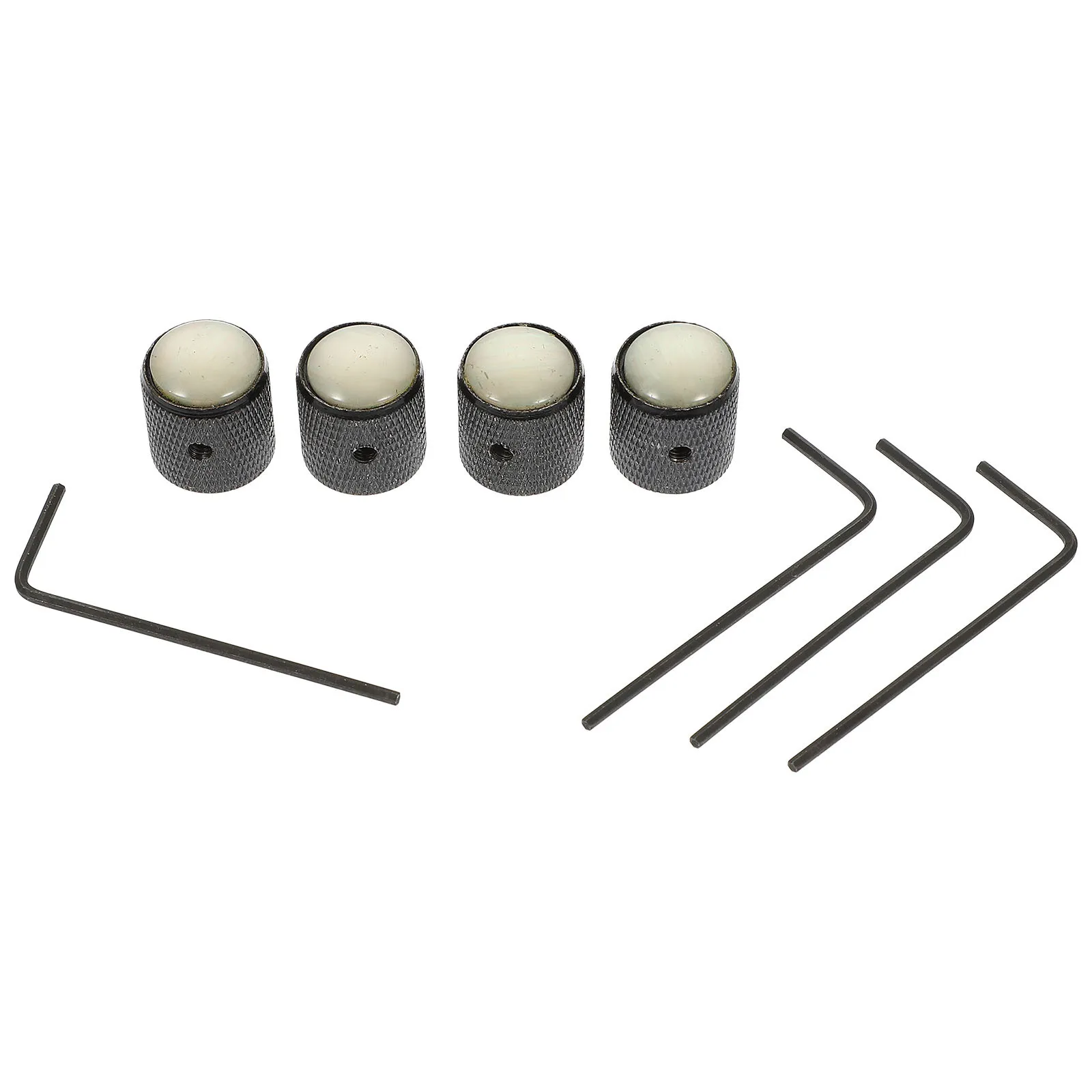 

4 Sets Electric Guitar Accessories Bass Rotary Knobs for Amplifier Audio Black Metal Potentiometer