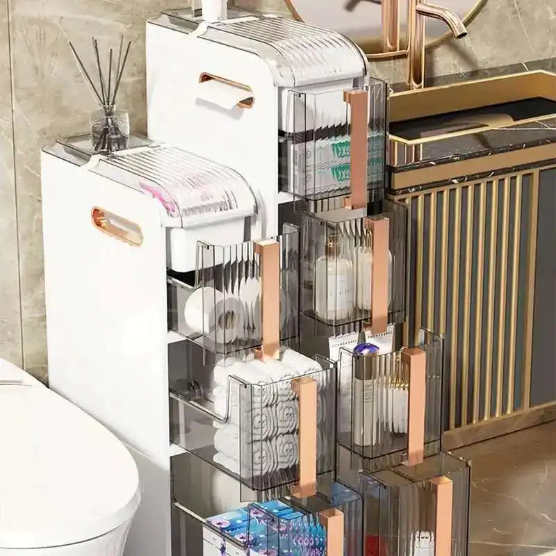 

Nordic Home Bathroom Gap Storage Cabinet Acrylic Multi-layer Storage Holders Light Luxury Storage Kitchen Organization Shelves