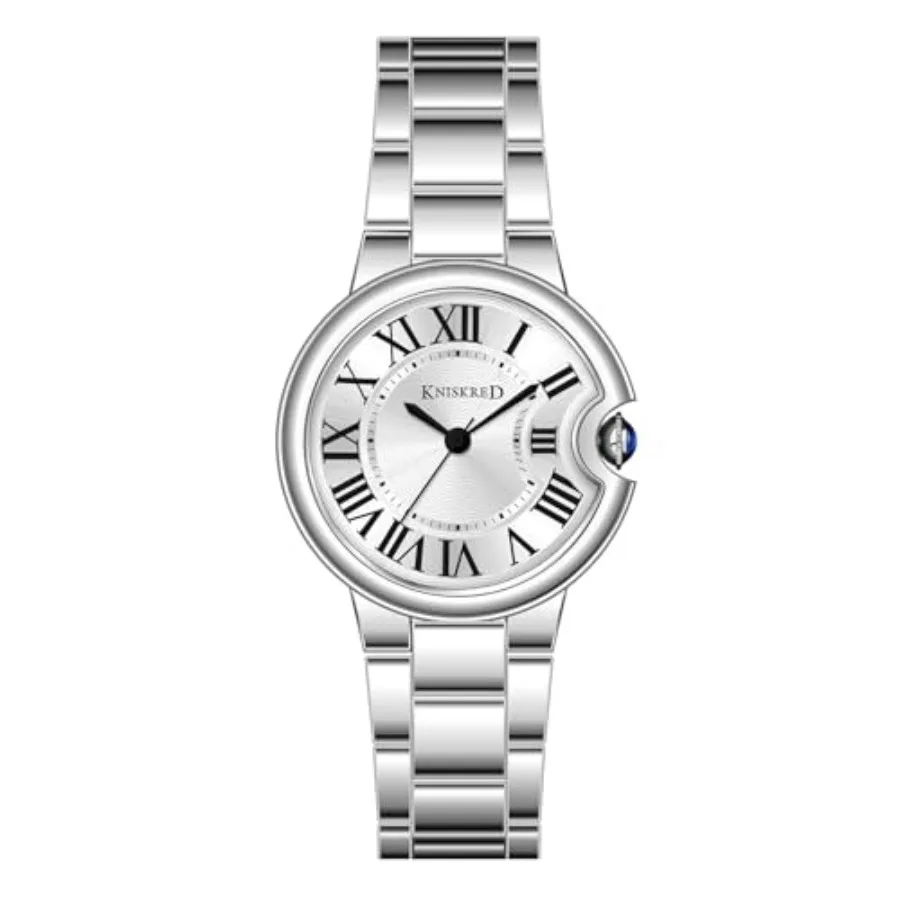 

Classic Watch for Women with Vintage Roman Numerals and Solid Stainless Steel Band Ladies Casual Watch