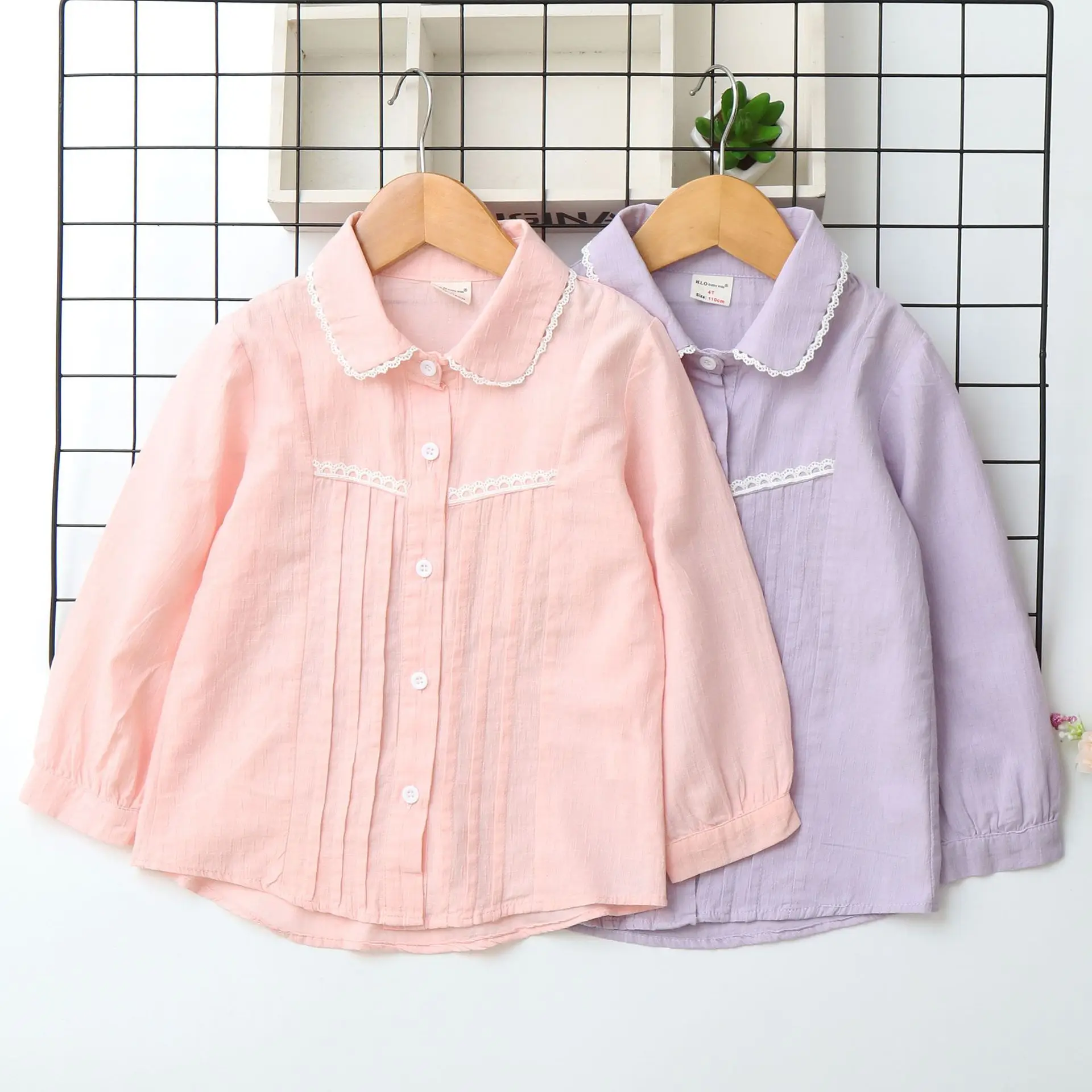 

Lace girls blouse kids shirt long-sleeved children's clothing 2025 autumn new