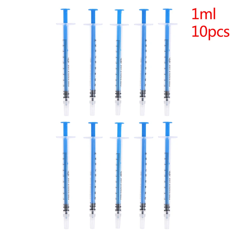 10pcs 1ml Plastic Hydroponics Analyze Disposable Measuring Nutrient Syringe For Glue Applicator Measuring Syringe High Quality