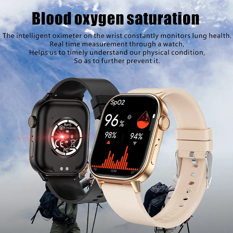 Новый мужской GPS Smart 5.3, Bluetooth-вызов, 2,01-дюймовый HD-экран, мониторинг сердечного ритма и кислорода в крови, несколько спортивных режимов, часы