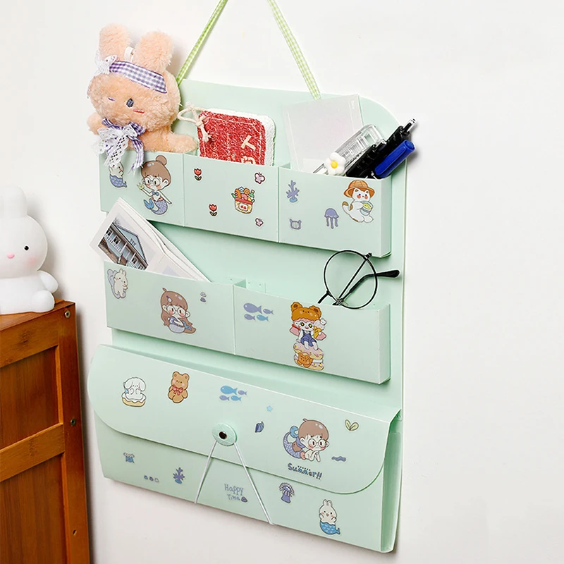 1pc Back-to-school file storage bag for classrooms and offices, homework newspaper file organizer, can be hung on a door or wall