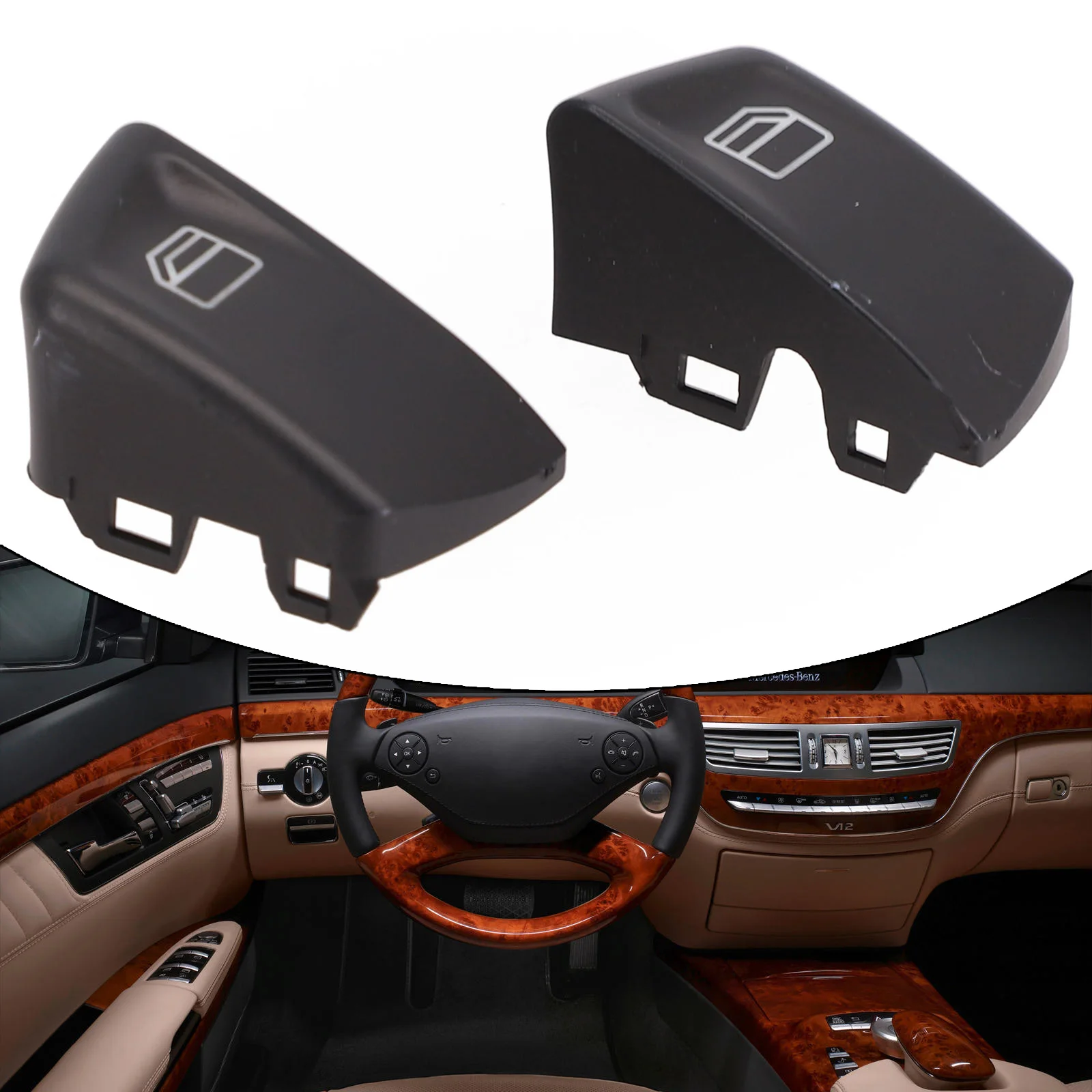 For Mercedes For Benz Vito/Viano W639 Series 2003-2015 Pair Of Car Inner Window Lift Switch Button Console Cap 807624374022