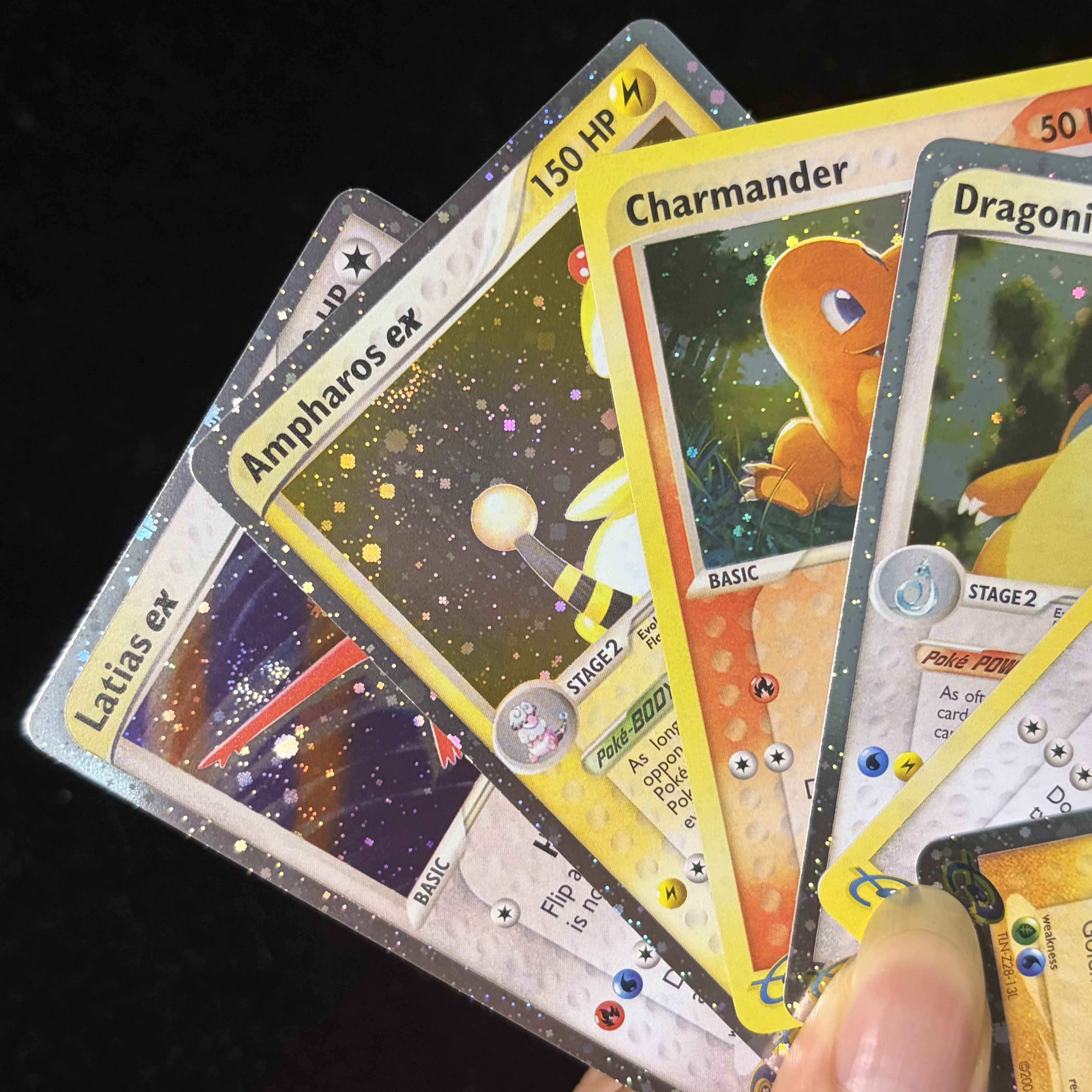 Vintage PTCG EX‑Dragon 2003 e‑Reader Holo Foil Cards Set Charmander #98/97 Secret Rare Pocket Game Collection Card DIY Gifts