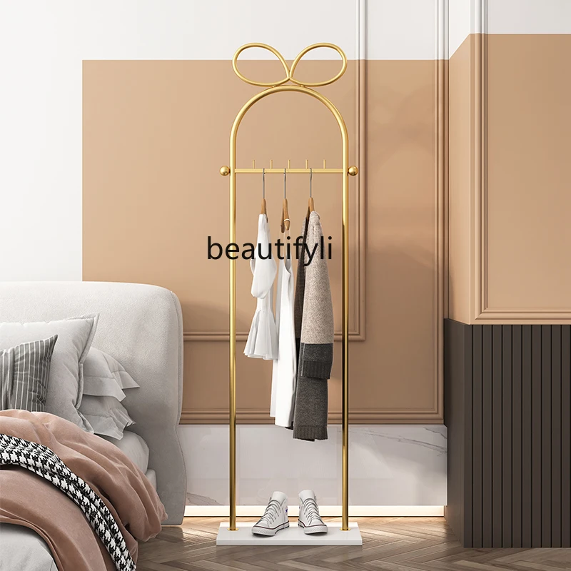 

zqLight Luxury Coat Rack Floor Bedroom and Household Hanger Rack Clothes Rack Simple