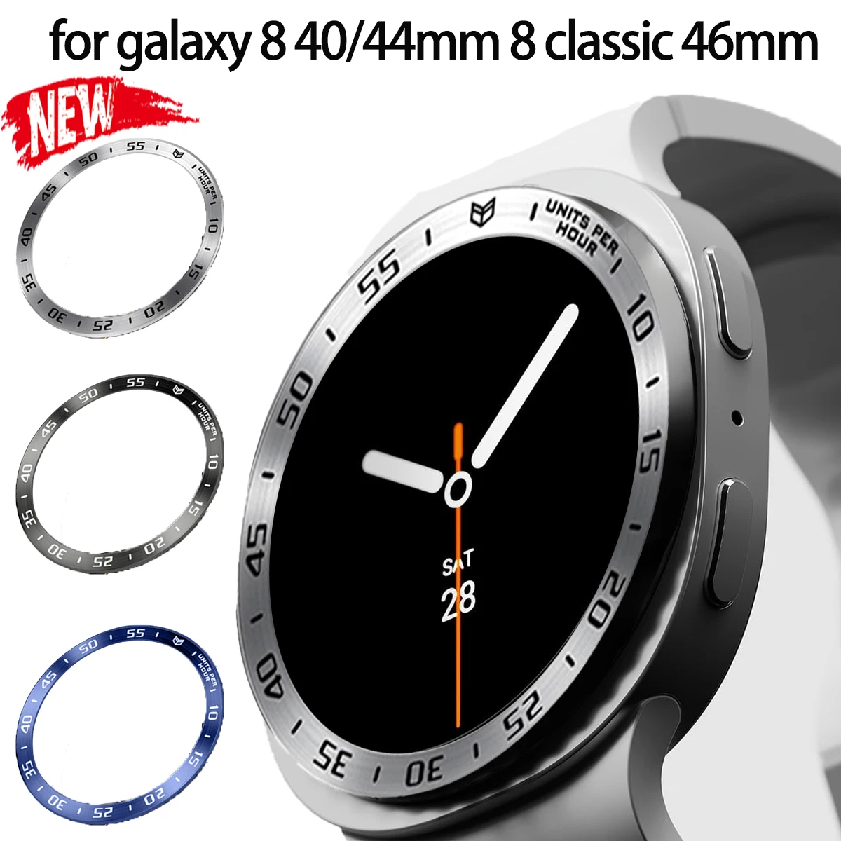 Metall-Lünettenring für Samsung Galaxy Watch 8, 40/44 mm, Schutz-Uhrengehäusering für Galaxy 8, klassisches Dekorationszubehör