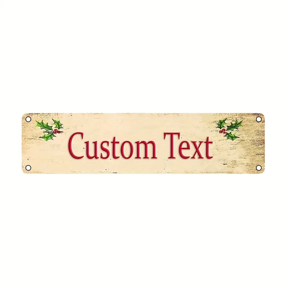 1PC Personalized Text Vintage Retro Plaque, Customizable Home Cafe Patio Garden Wall Sign, Rust-Free Aluminum, Decor Only
