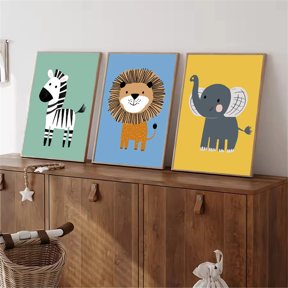 만화 동물 사자 얼룩말 코끼리 벽 예술 캔버스 그림 보 - Baby Zebra Nursery 리뷰 및 가격