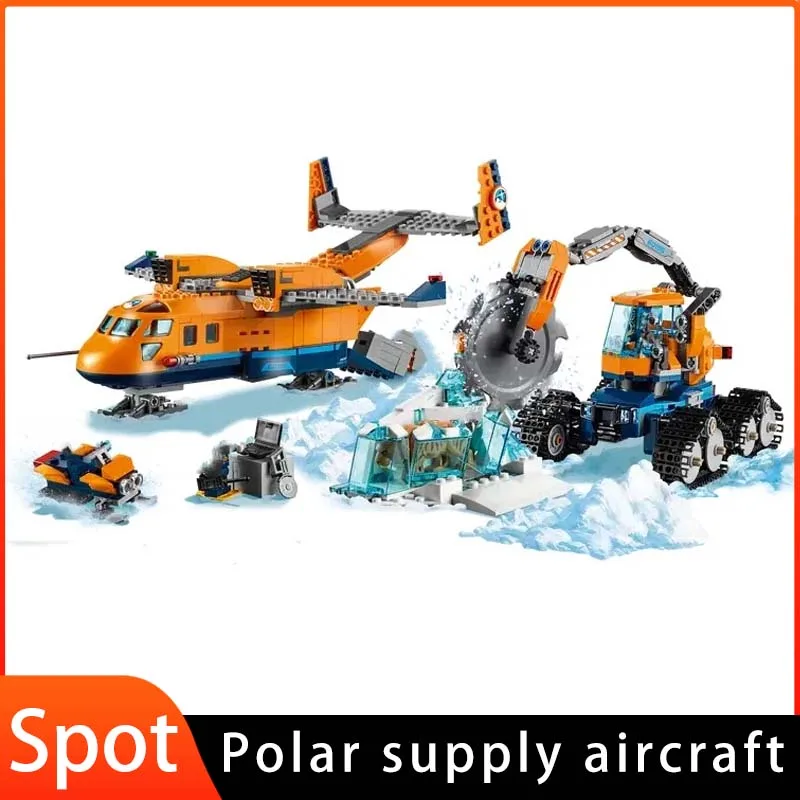 

Suitable for MOC City series building blocks Arctic supply aircraft crawler icebreaker car children's boy toys Christmas gifts