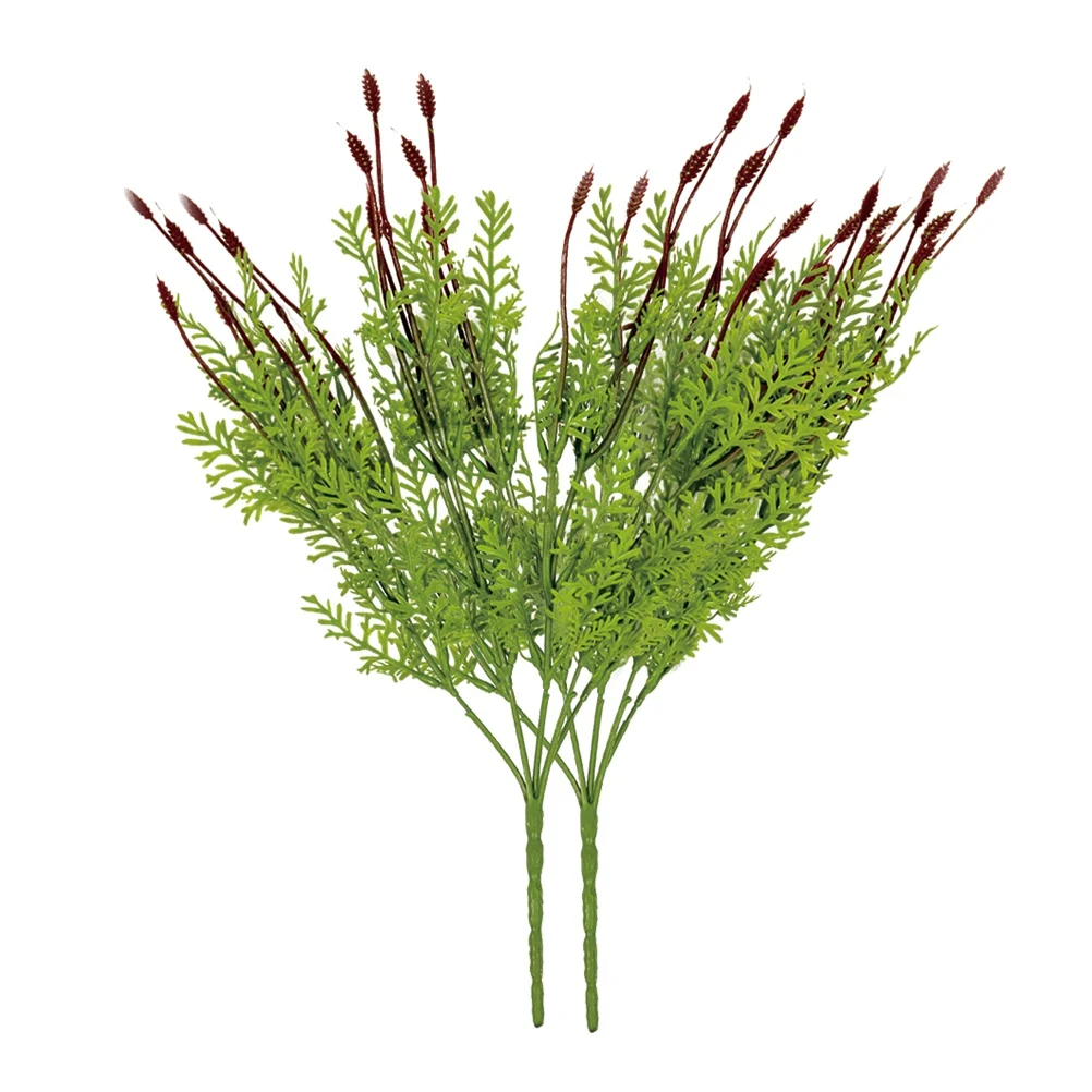 

2pcs Artificial Green Plants 32cm Lifelike Faux Lavender Flowers Plastic Iron Wire Bendable Easy Care Home Decor