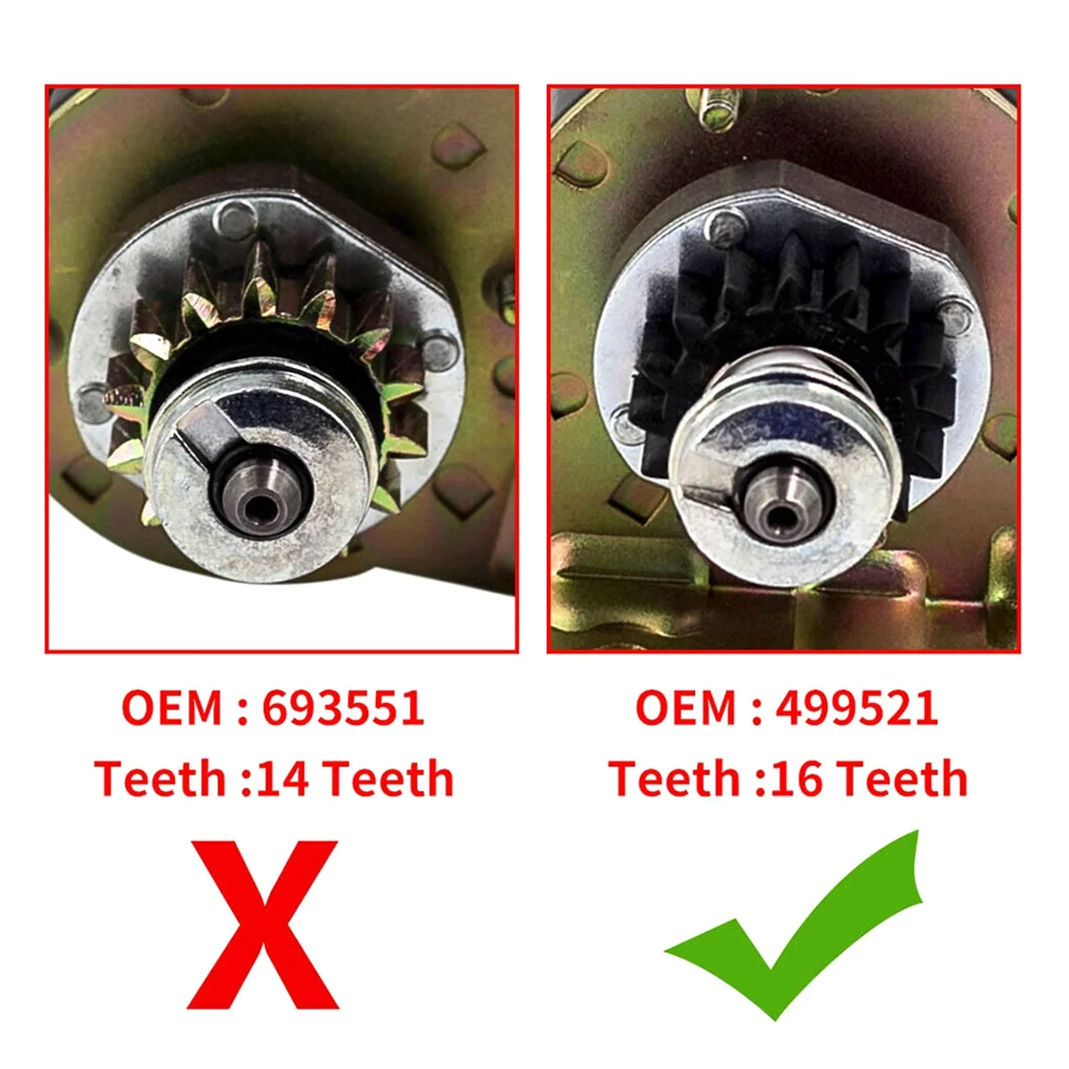 Electric Starter for Briggs & Stratton 16 Teeth AM106883 499521 5778 499521 497401 79512 499521-S1 497594 497595