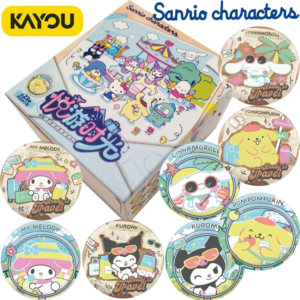 

‌ ‌ Новые официальные значки KAYOU Sanrio из жести, креативные, эстетичные, с принтом, круглые броши, подарки на Рождество