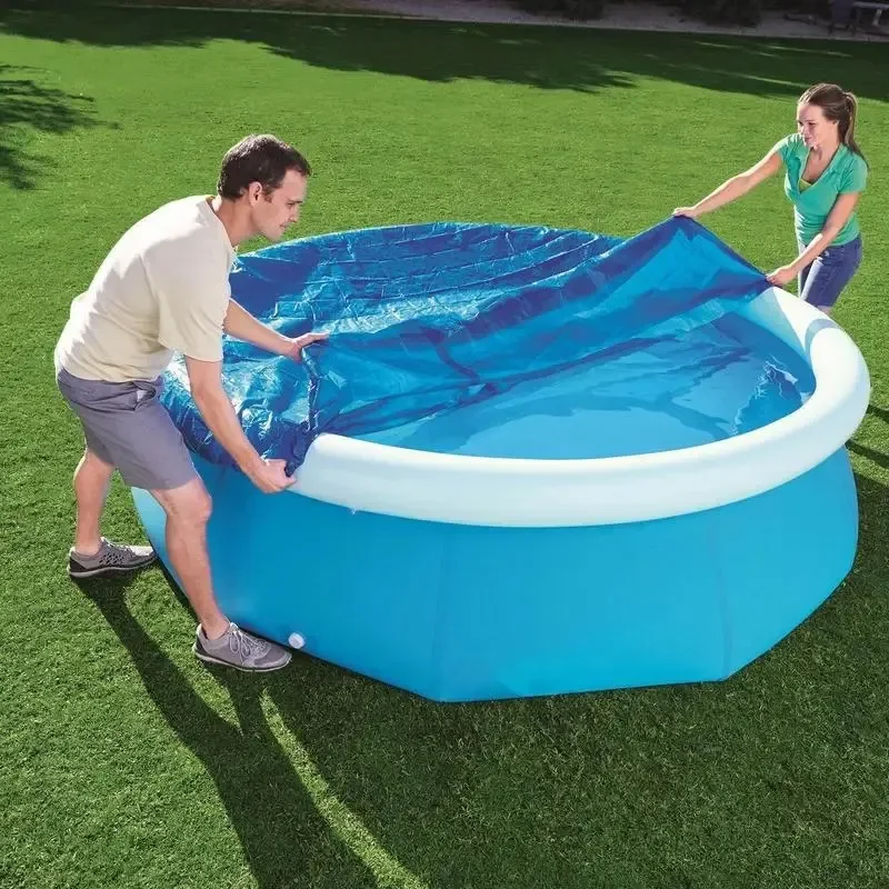 Cubierta de piscina de burbujas de 400um, lona solar rectangular, cubierta de protección para piscina, película de aislamiento térmico, cubierta antipolvo de PE para piscina