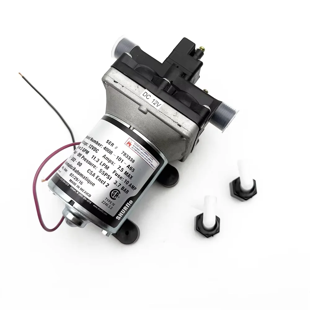 

4008-101-A65 4008-101-E65 12V,4008-131-A65 24V 3.0 GPM/LPM Car Toilet Water Pump Revolution with Strainer for Camper/RV/Yacht
