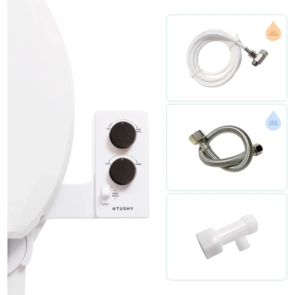 TUSHY 3.0 Spa Cool to Warm Water Bidet Attachment. Easy Universal Toilet Seat Install, Requires Sink Connection for Temperature