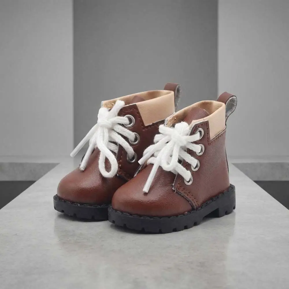 

1 Pair PU Leather 20cm Cotton Shoes Casual Wear Cute PU Leather Shoes Lightweight Creative 20cm Leather Boots 1/12