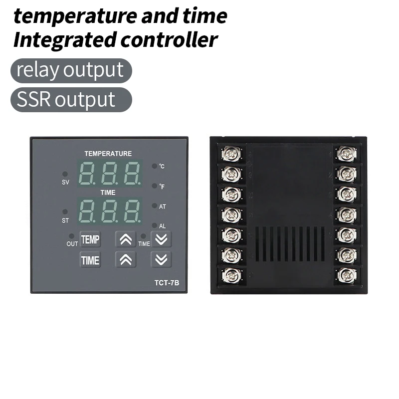 TCT-4B 7B Temperature Time Integrated Controller Digital Display Thermostat for Heat Press Machine Stamping & Heat Transfer ﻿