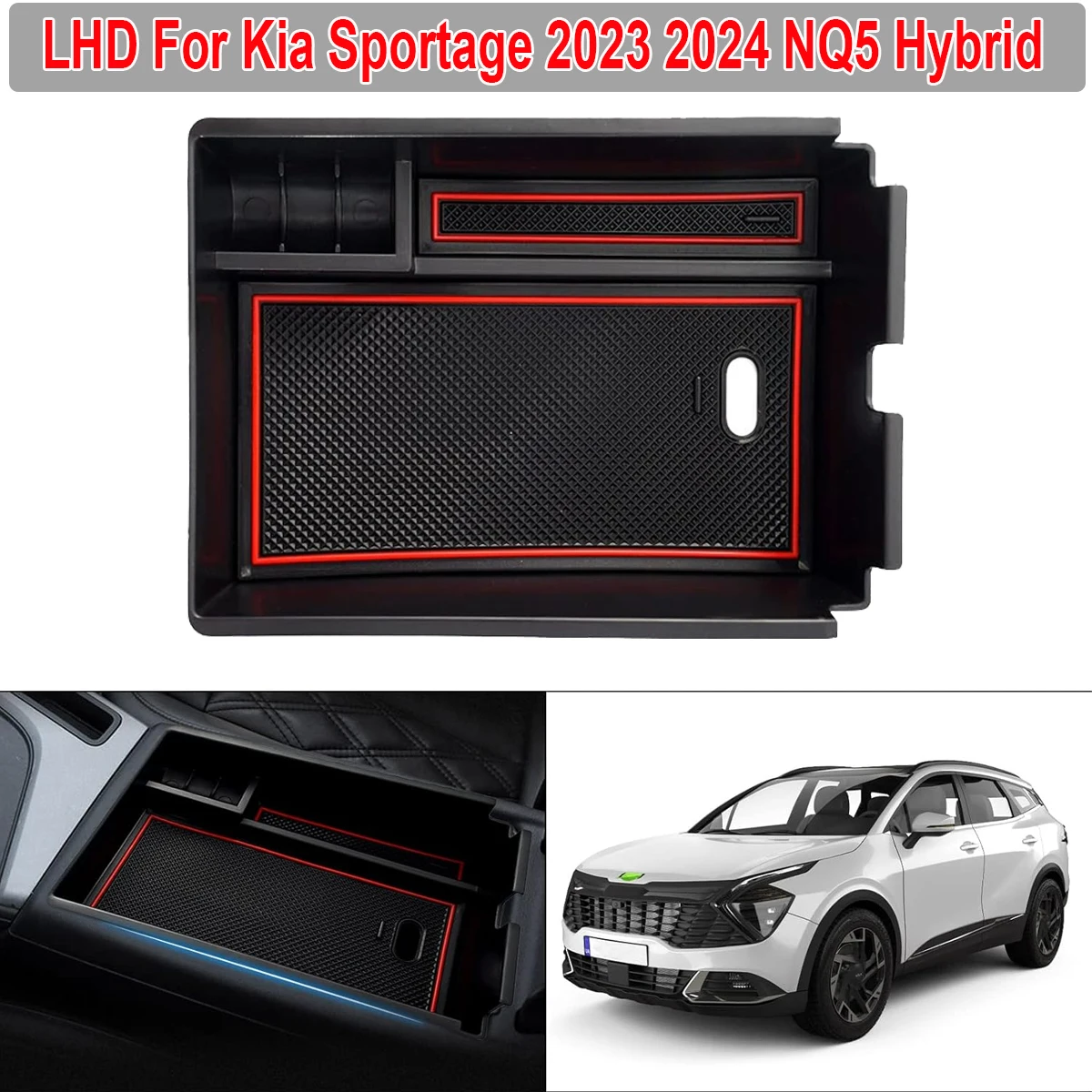 

LHD Center Console Armrest Box Storage Organizer Container Tray Holder For Kia Sportage 2023 2024 NQ5 Hybrid Car Accessories