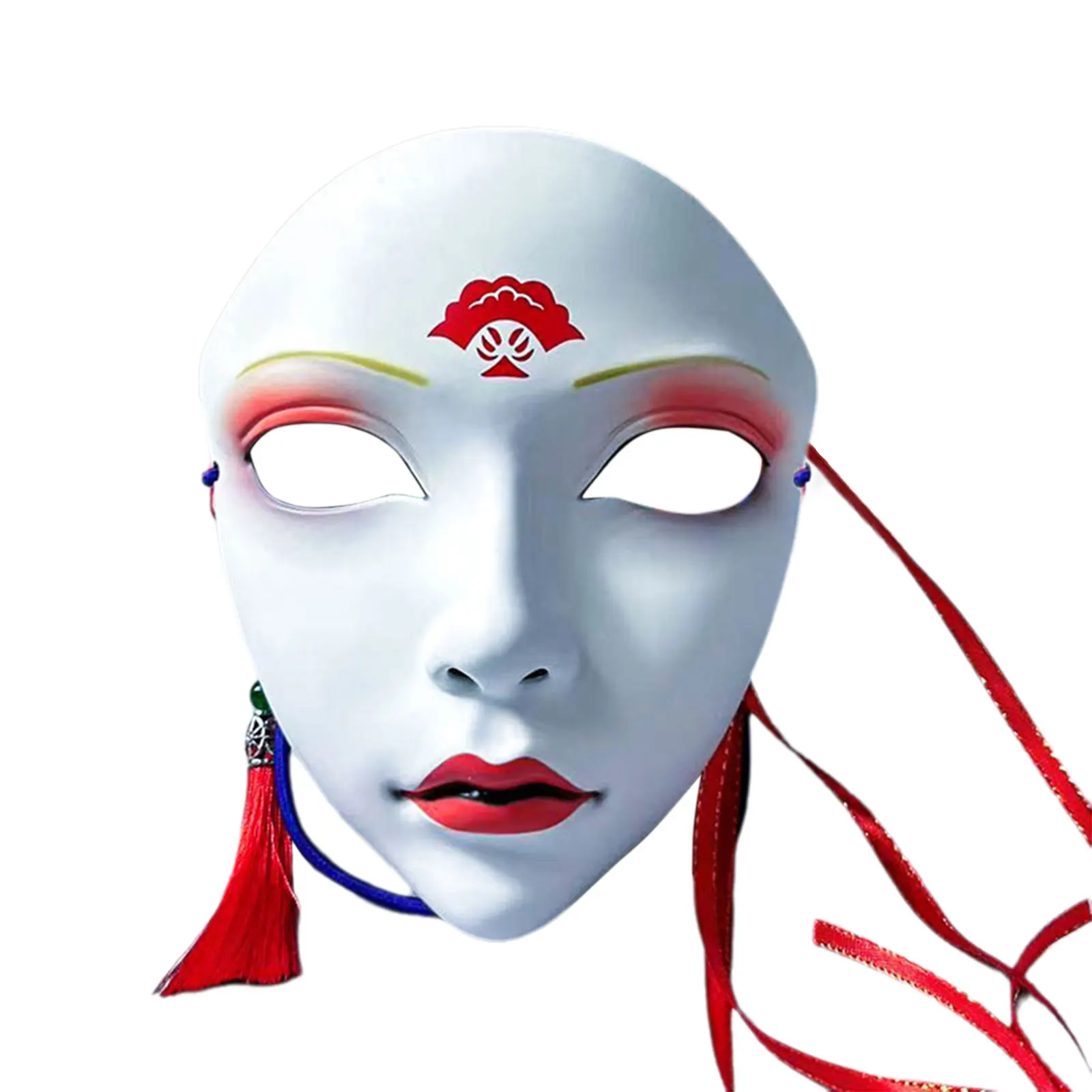 

1Pc Women Girls Costume Full Face Mask Strap Colored Drawing Visible Mask Chinese-style Accessories for Party Masquerade