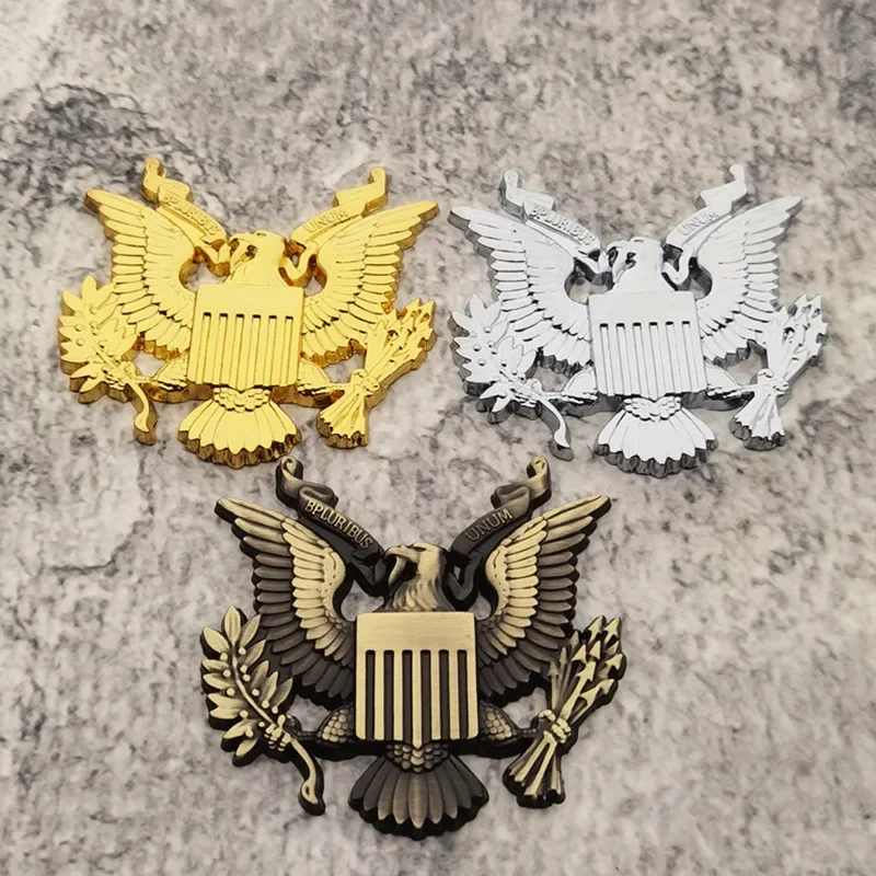 

Emblem Decal Metal Badge Car Sticker Decal Eagle Shape Body Tail Car Decorative Stickers 3D Presidential Badge Scratch Stickers