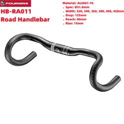 FOURIERS HB-RA011 ROAD HANDLEBAR 15mm Rise Compact Bend AL6061 Road Handlebar/Bent Bar 31.8mm x 320-420MM