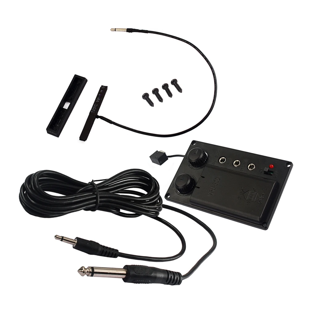 

1 set Violin EQ Pickup Electric Silent Preamp Equalizer for Amplifier Bridge Accessories Black Instrument Portable
