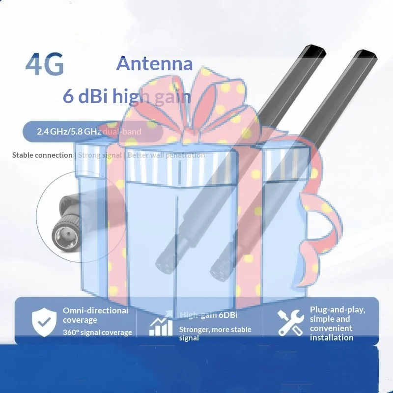 2Pcs 6dBi Dual Band WiFi Antenna RP-SMA Connectors 2.4G 5.8G for PCI Card Network Expansion Use