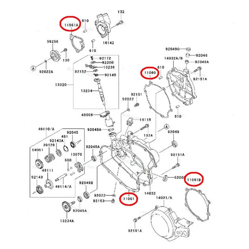 Motorcycle Crankcase Engine Cover Gasket Kits Set For Kawasaki KX80 1998-2000 KX85 2001-2019 KX100 98-13