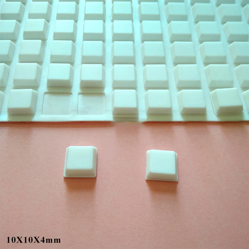 

200Pcs 10*10*4mm Silicone Rubber Feet Pads Trapezoid Adhesive Bumpers Pads Cabinet Stopper Door Stoppers Wall Protection Pads